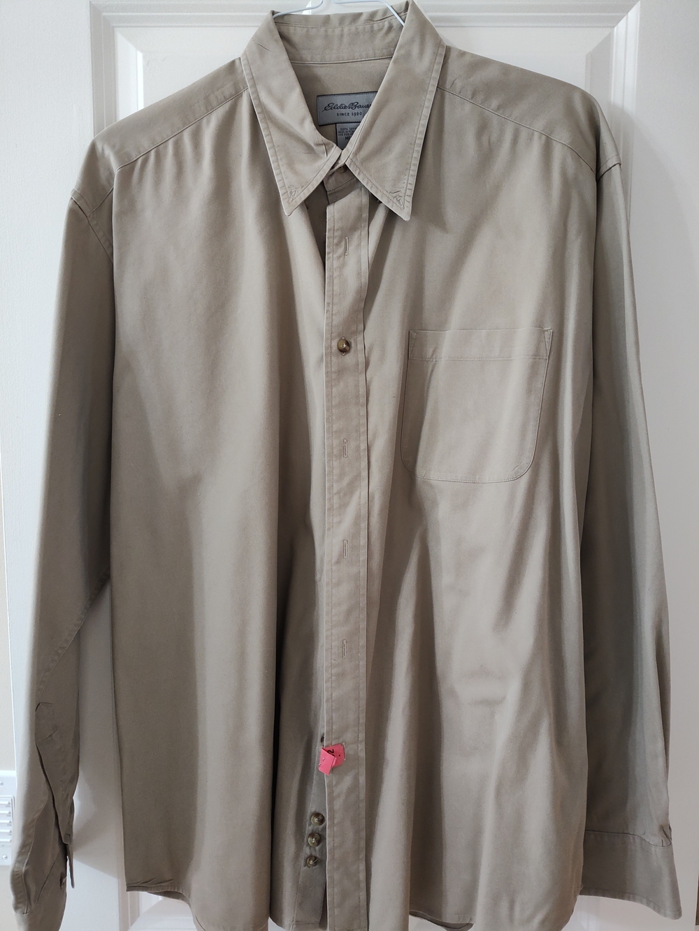 Eddie Bauer Men's Long-Sleeve Shirt in Dark Beige